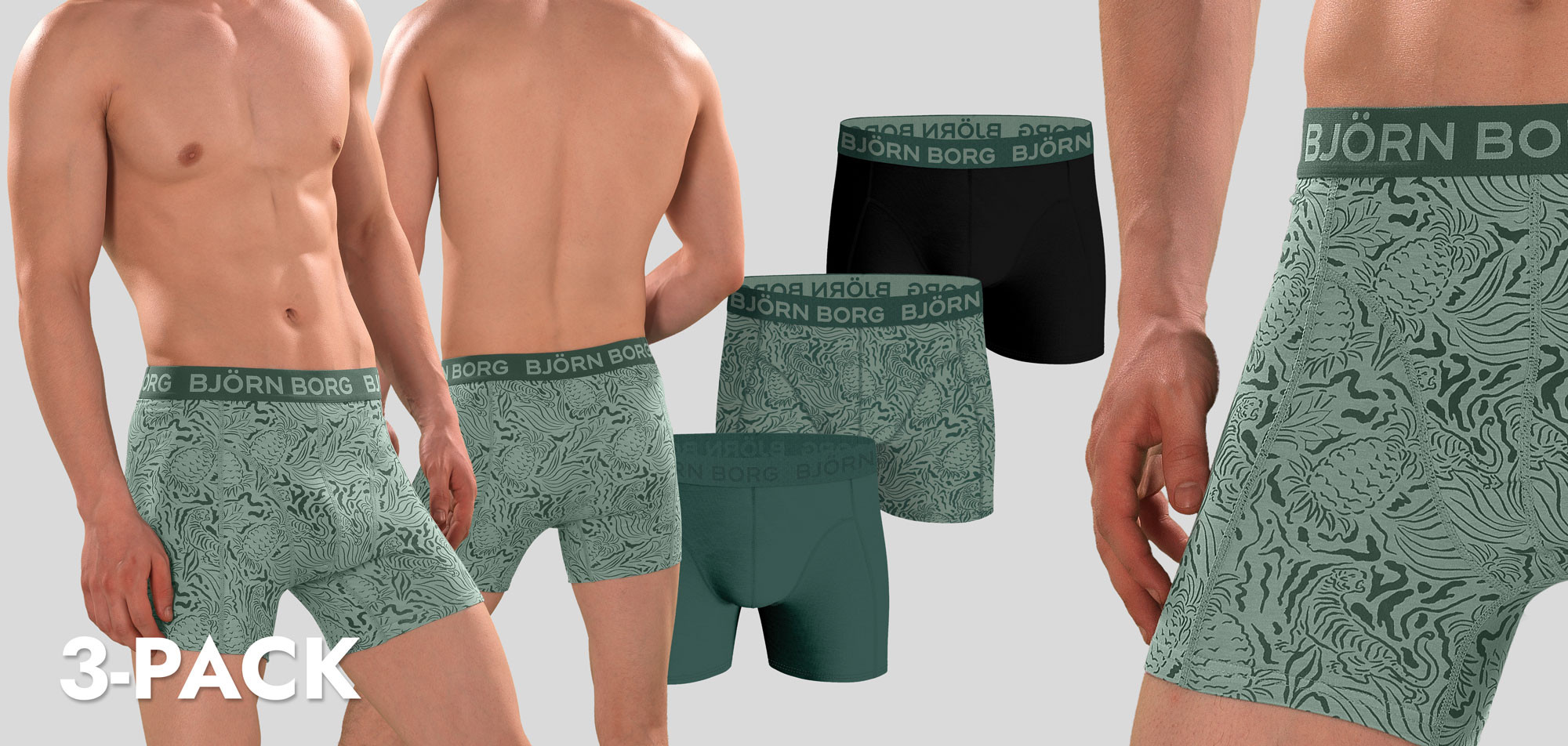 Bjorn Borg Boxershort 3-Pack 019 Cotton Stretch MP009, color Nee